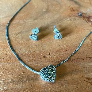 Sterling silver (925 stamped) necklace and earrings set